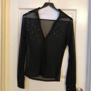 Black chiffon shirt